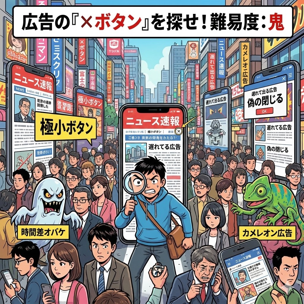 広告の×ボタンを探せ！